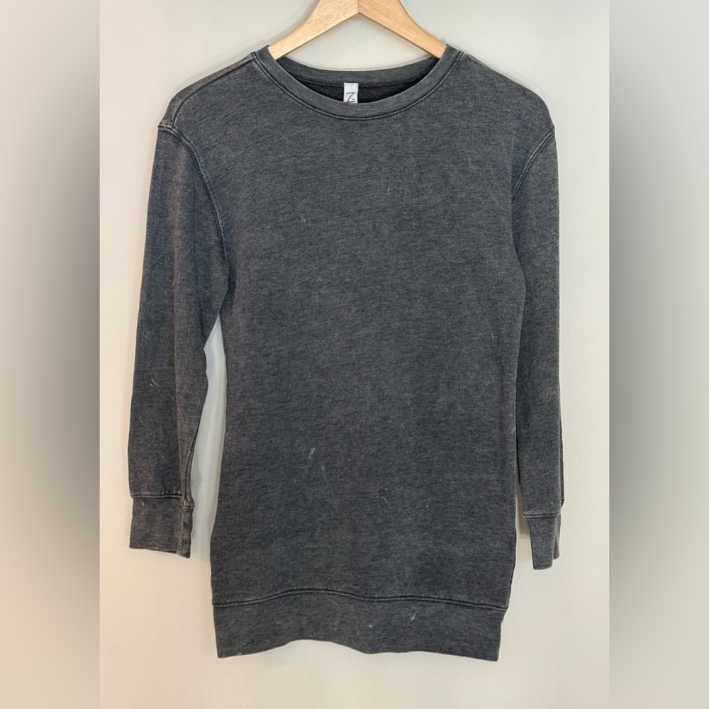 A by Zella Girl Grey Ebony Long Sleeve Sweatshirt Dress  - Size Medium (8-10)